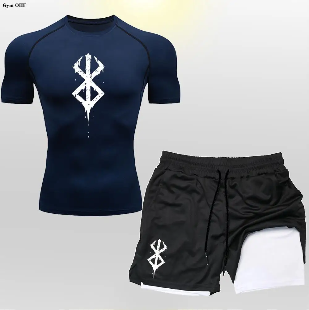 Мужской Быстросохнущий Комплект Спортивной Одежды 2-в-1 Anime Berserk