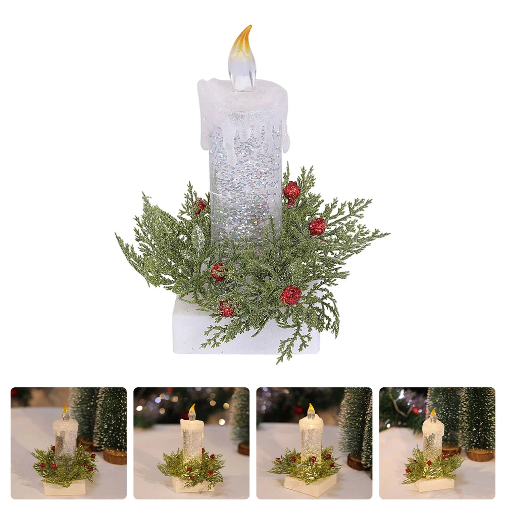 

LED Operated Lamps Christmas Night The Gift Candlestick Household Decor Plastic Office Gifts