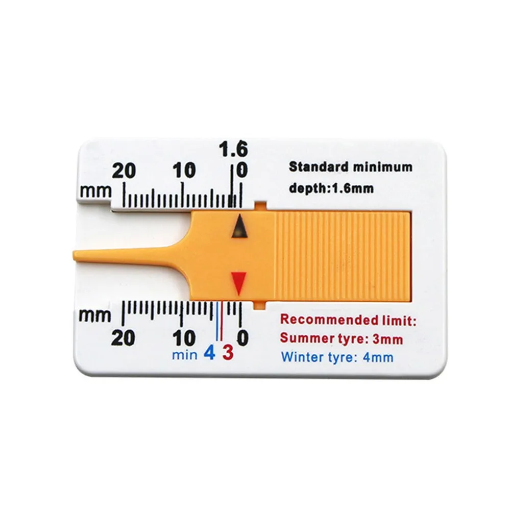 

Plastic Tire Tread Ruler 0-20MM Vernier Depth Caliper Tire Tread Depth Ruler