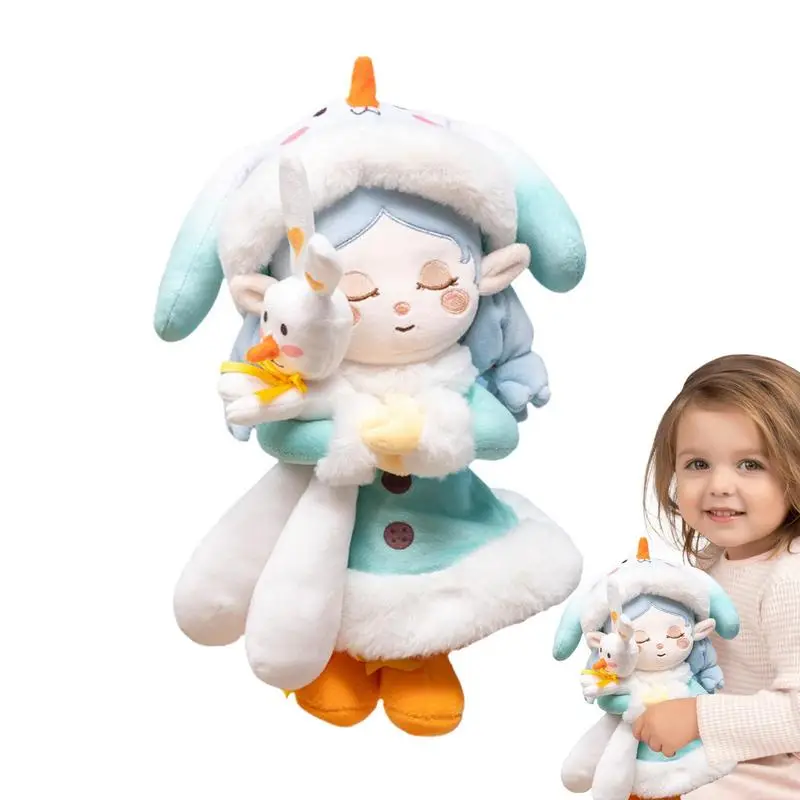 

Cute Girl Stuffed Plush Toy With Bunny 33cm Sweetheart Doll Cozy Cuddle Soft Plush Doll Sleeping Plush Doll For Kid