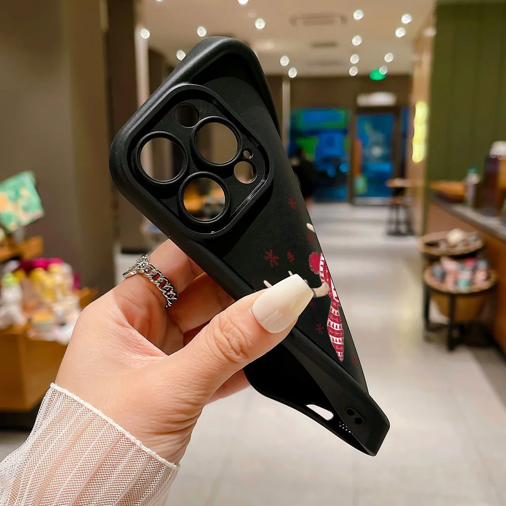 Christmas Sika Deer Case For iPhone 16 Pro Max Fundas 15 13 14 11 12 X XR XS 7 8 Plus SE 2 Shockproof Silicone Cover