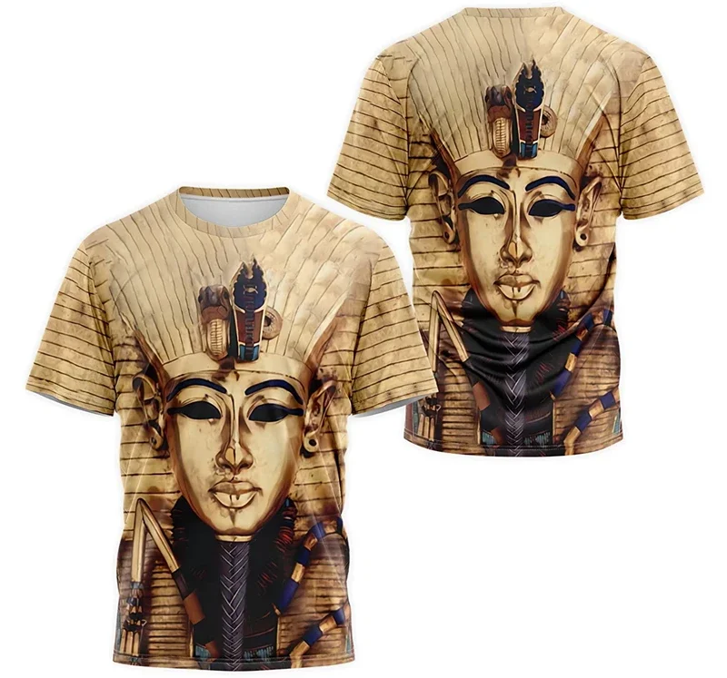Фото Футболки Antigo egito fara grfico для мужчин mulheres impresso 3d moda masculina оверсайз y2k манга curta t camisa Dofas №2