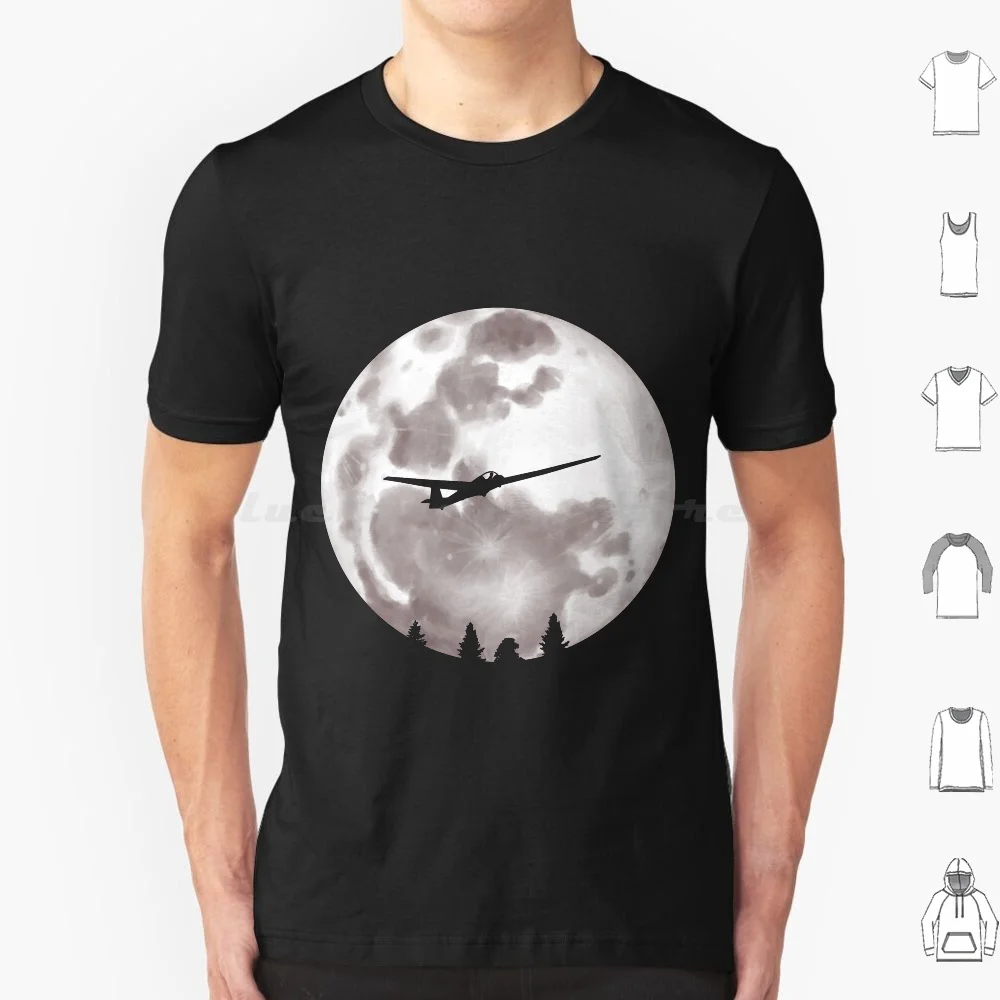 

Футболка для планера пилота Луны силуэт подарок идея футболка хлопок Мужчины Женщины Мужчины Diy печать планер пилот для планера пилот Забавный