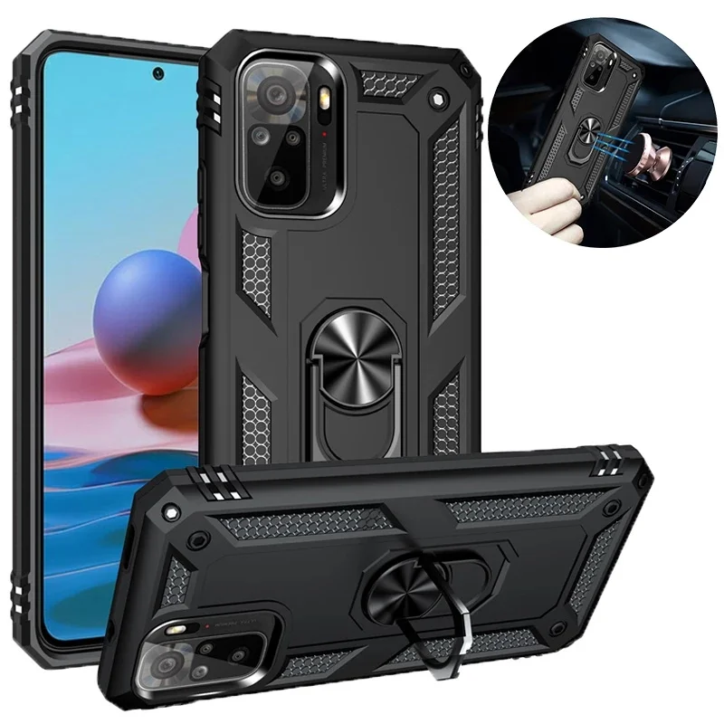 

For Xiaomi Poco M5S Case Magnetic Holder Ring Armor Stand Phone Case For Poko Pocco Little M5S M 5S M5 S PocoM5S 4G Back Cover