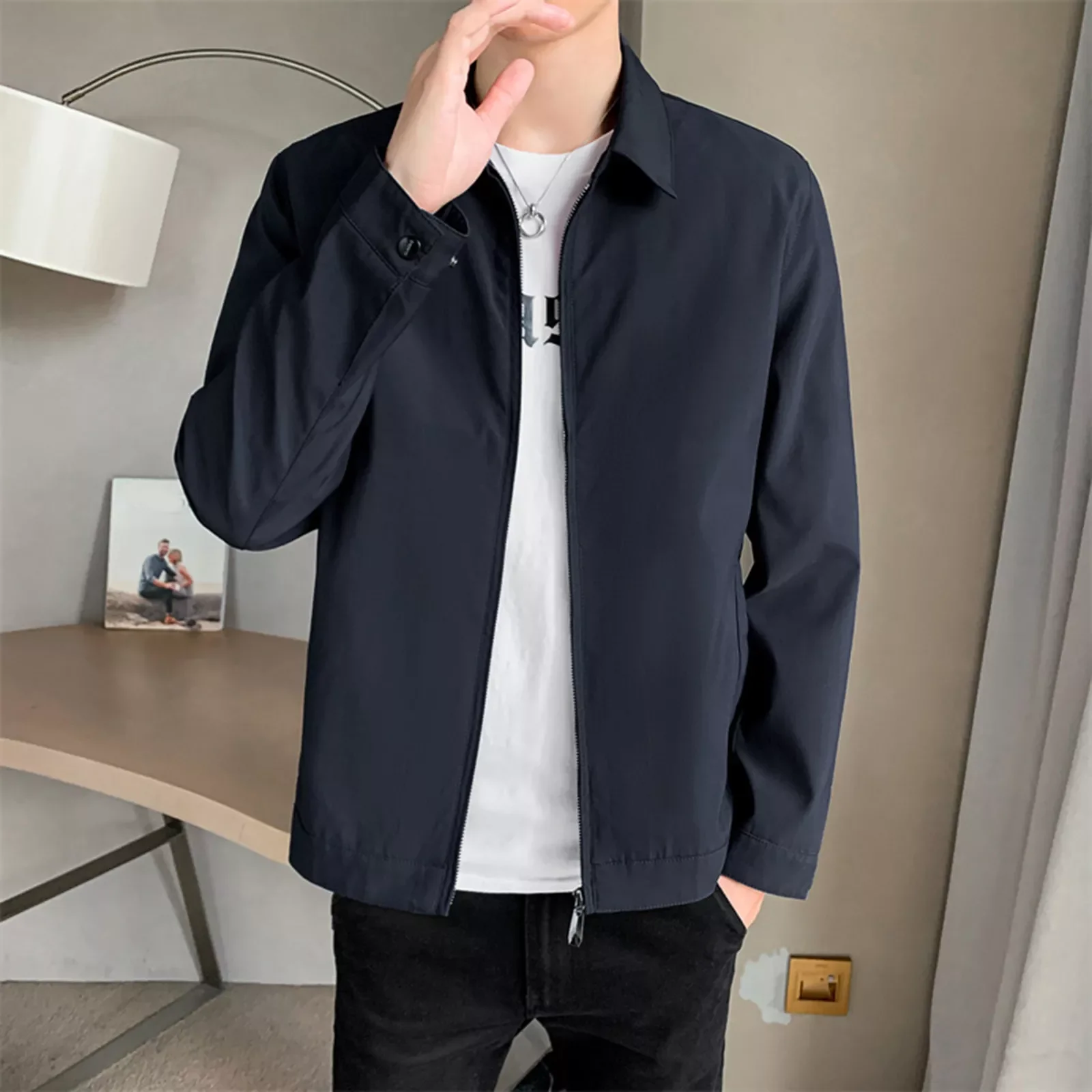 

NEW IN Mens Stylish Jackets with Hoods Men Long Sleeve Autumn Winter Stand Neck Top Blouse Coat Jacket With 3xlt Men Winter Coa