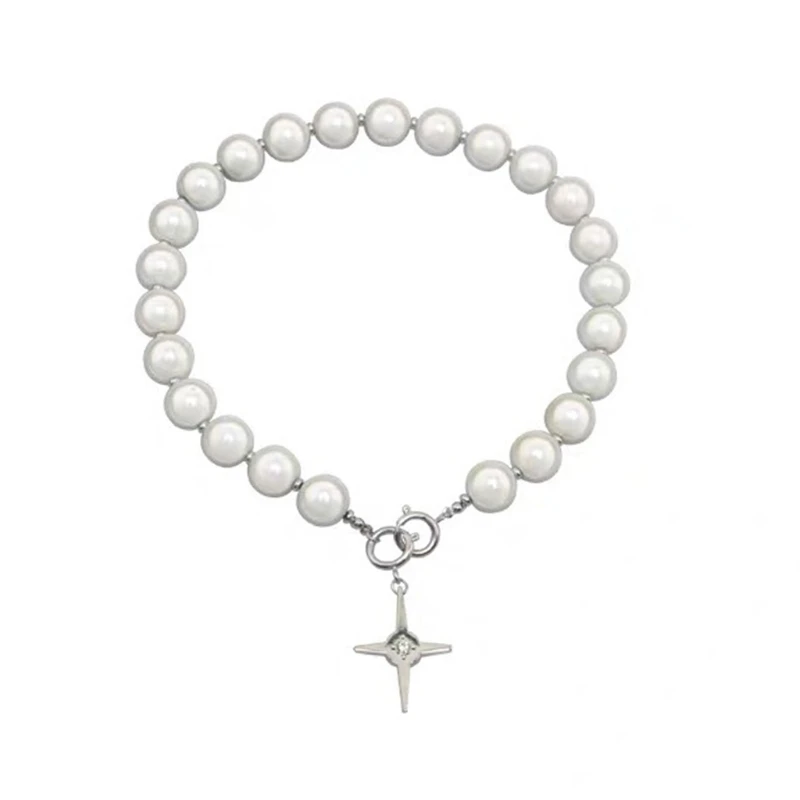 

Christian for Cross Jesus Religious Pearl Chain Pendant Necklace Birthday Presen