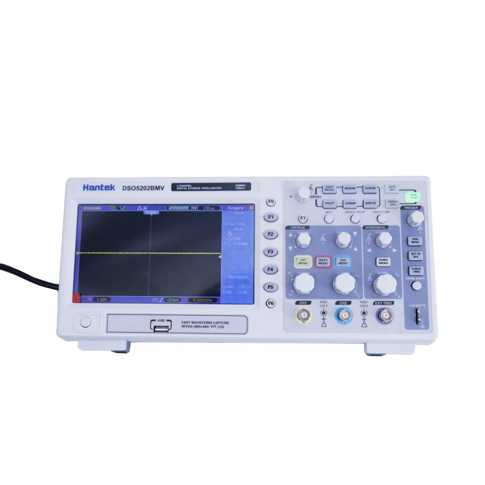 

Hantek DSO5202BMV Digital Storage Oscilloscope 200MHz Bandwidths 1GSa/s Record length up to 2M