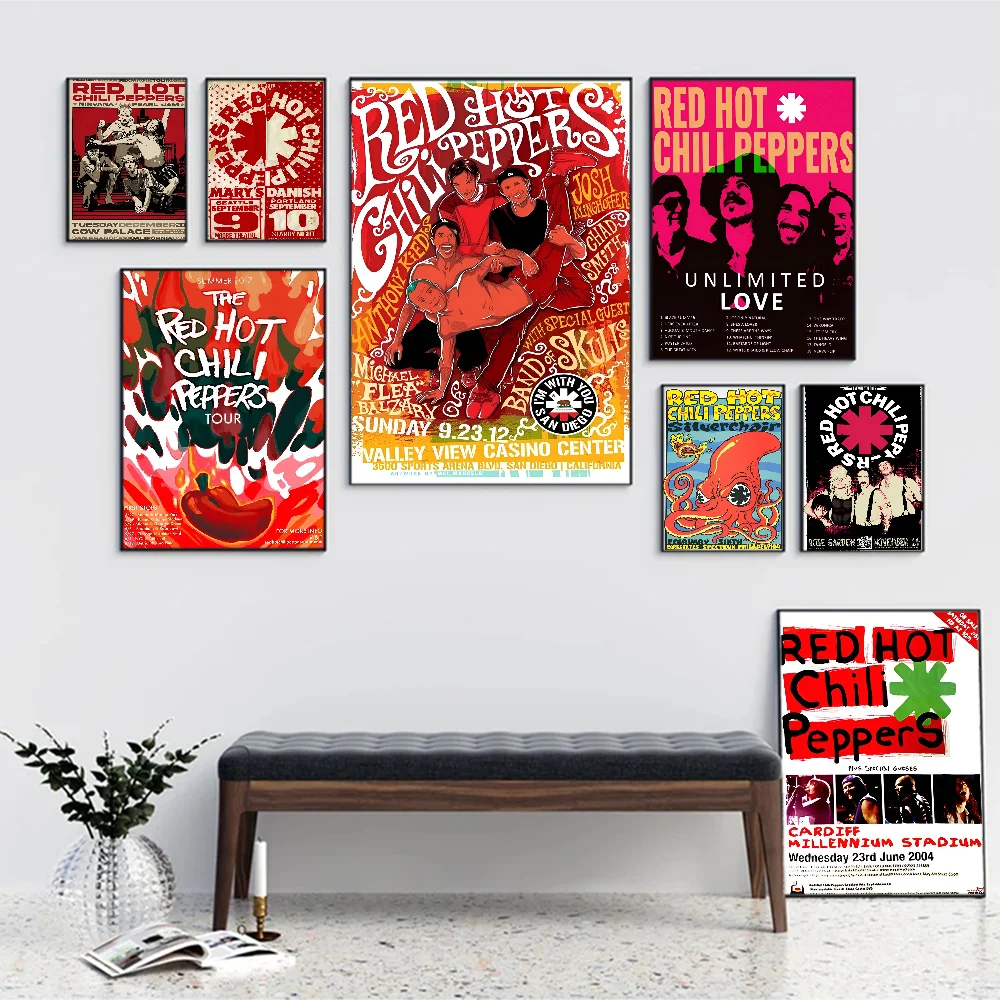 Красный Горячий Перцы Чили Рок-группа Самоклеящийся Художественный Постер