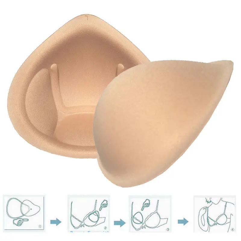 

1 Pair Sponge Bra Padding Inserts Breast Forms Women Big Size Fake Boobs Enhancer For Crossdresser Cosplay Swimsuits Beauty Love