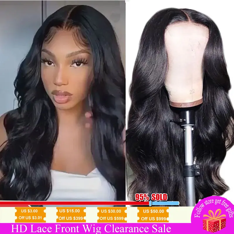 Body Wave Lace Front Wig 36 inch Body Wave Human Hair Wigs For Black Women Mongolian Pre-Plucked Lace Front Human Hair Wigs