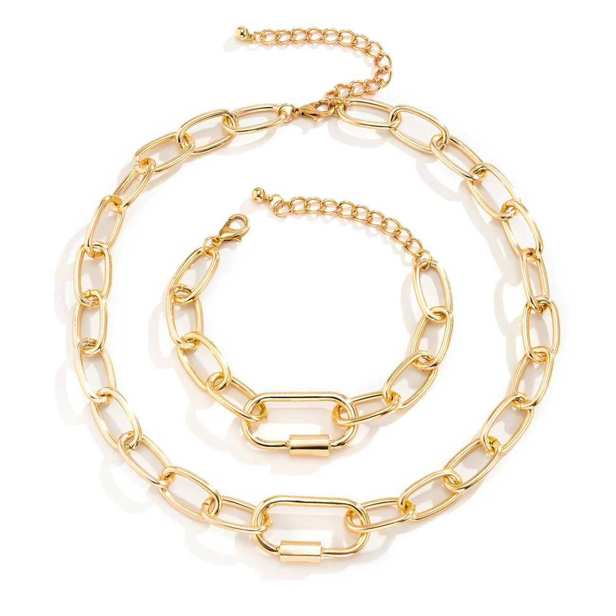 Jewelry hip-hop personality O-chain metal jewelry set niche geometric Joker Necklace