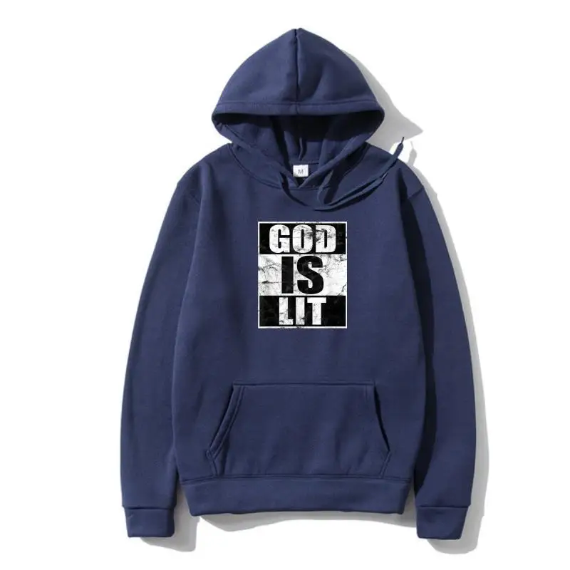 

God Is Lit Cool Christian Pullover Funny Gift Men Pullover New Coming Normal Hoody Cotton Youth Hoody Normal