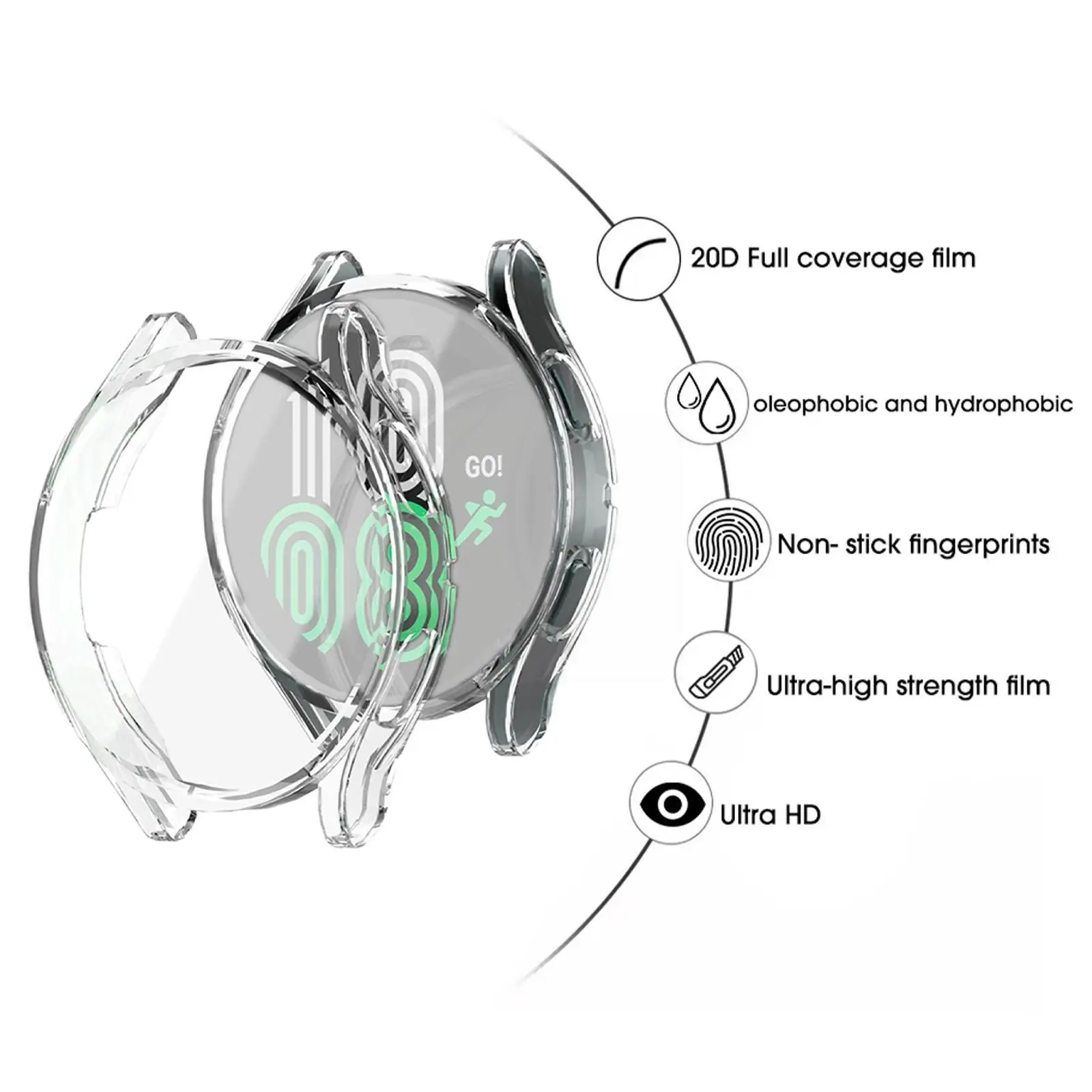 

40mm 44mm Watch For Watch 4 All-inclusive Soft Tpu Plating Watch Protective Accessories S6e8