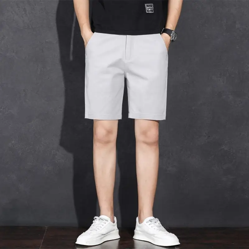 

2023 Korean Style Men's Summer Business Comfortable Casual Shorts Men's Slim Fit Short Suit Shorts Solid Plus Size Male A62