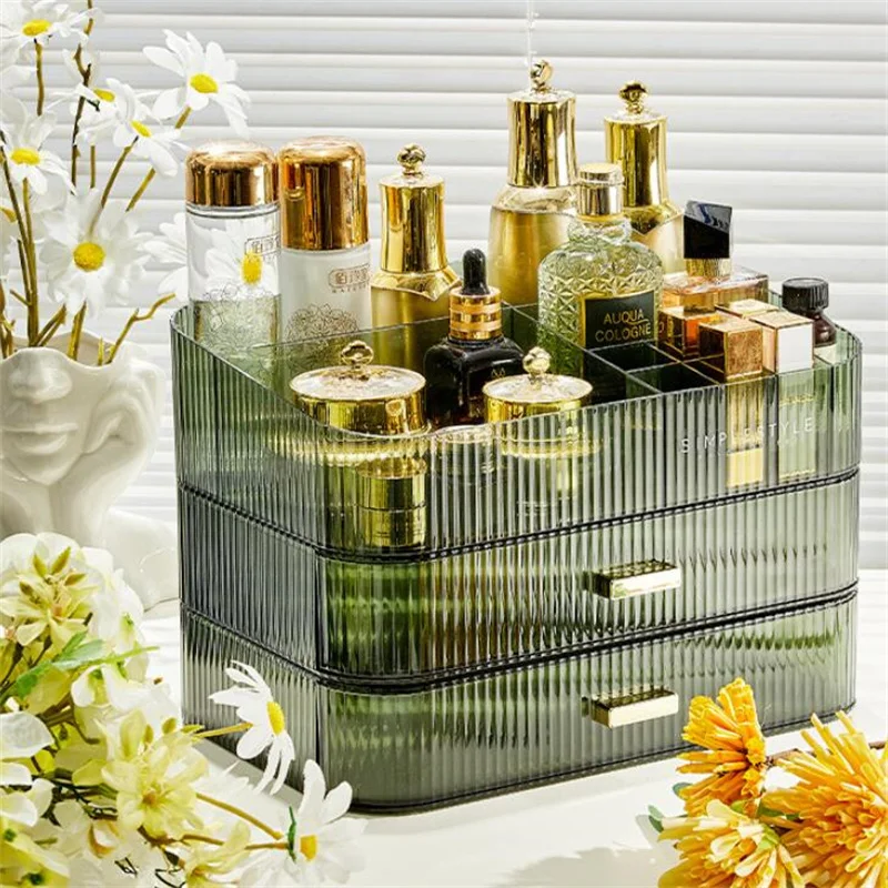 

Makeup Storage Box Face Mask Desk Organizer Drawer Acrylic Large Capacity Cosmetic Holder Tray