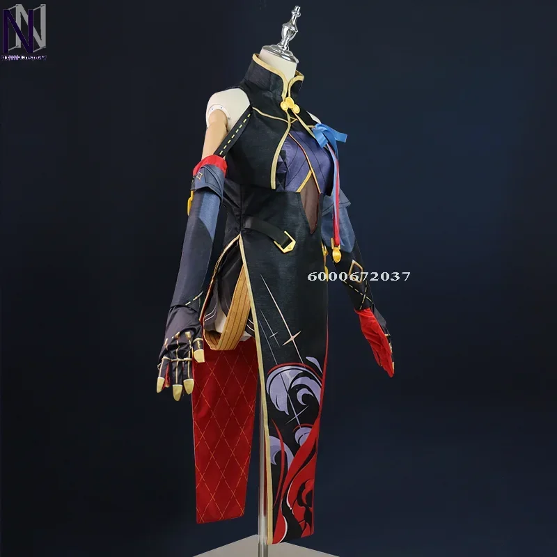 Игра Wuthering Waves Иньлин Косплей Костюм Парик Платье Униформа Серьги Головные Уборы