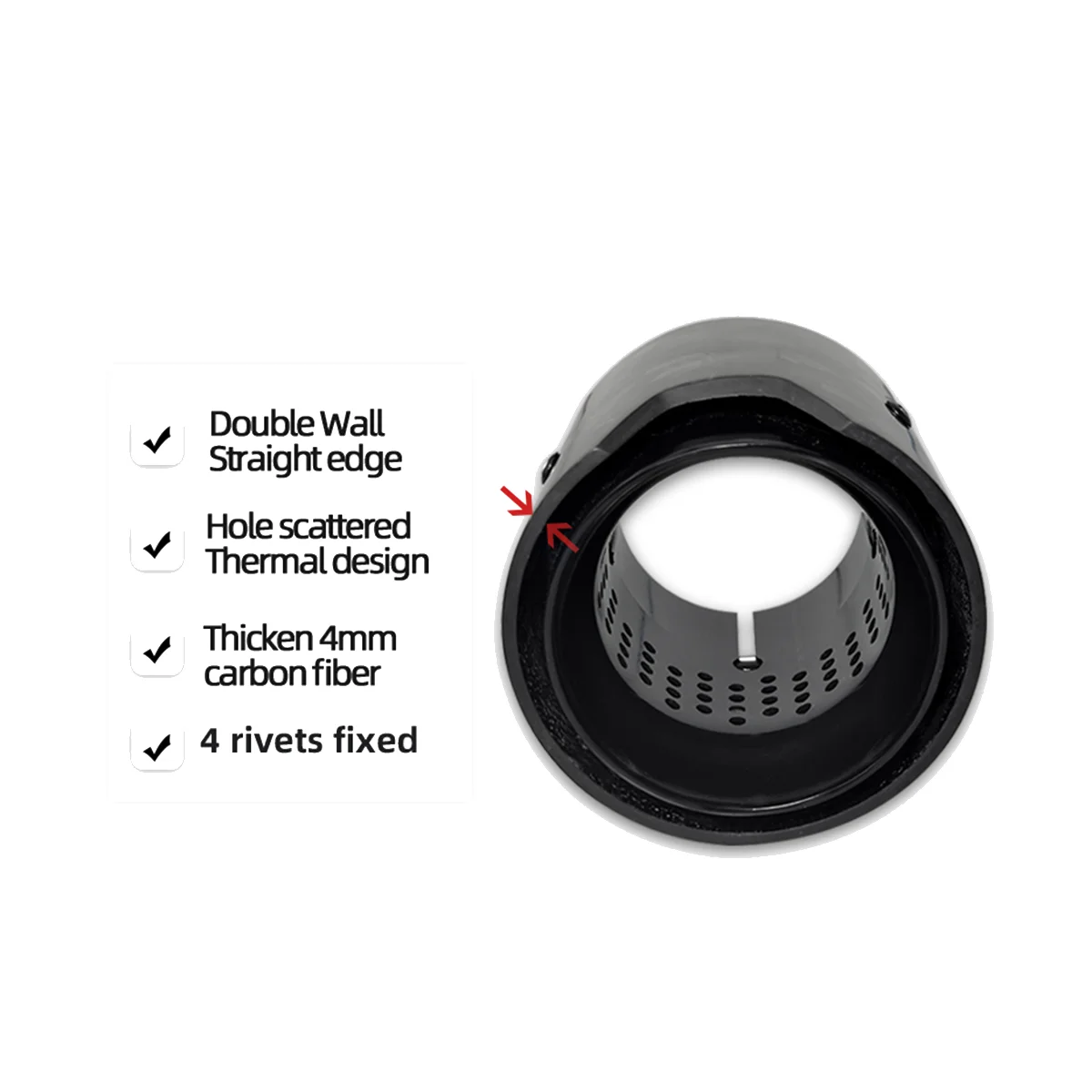 

1PCS Glossy Carbon Fiber Exhaust Tip Auspuffspitze for M2 M3 M135I M235I M140I M240I Black Glossy In60mm