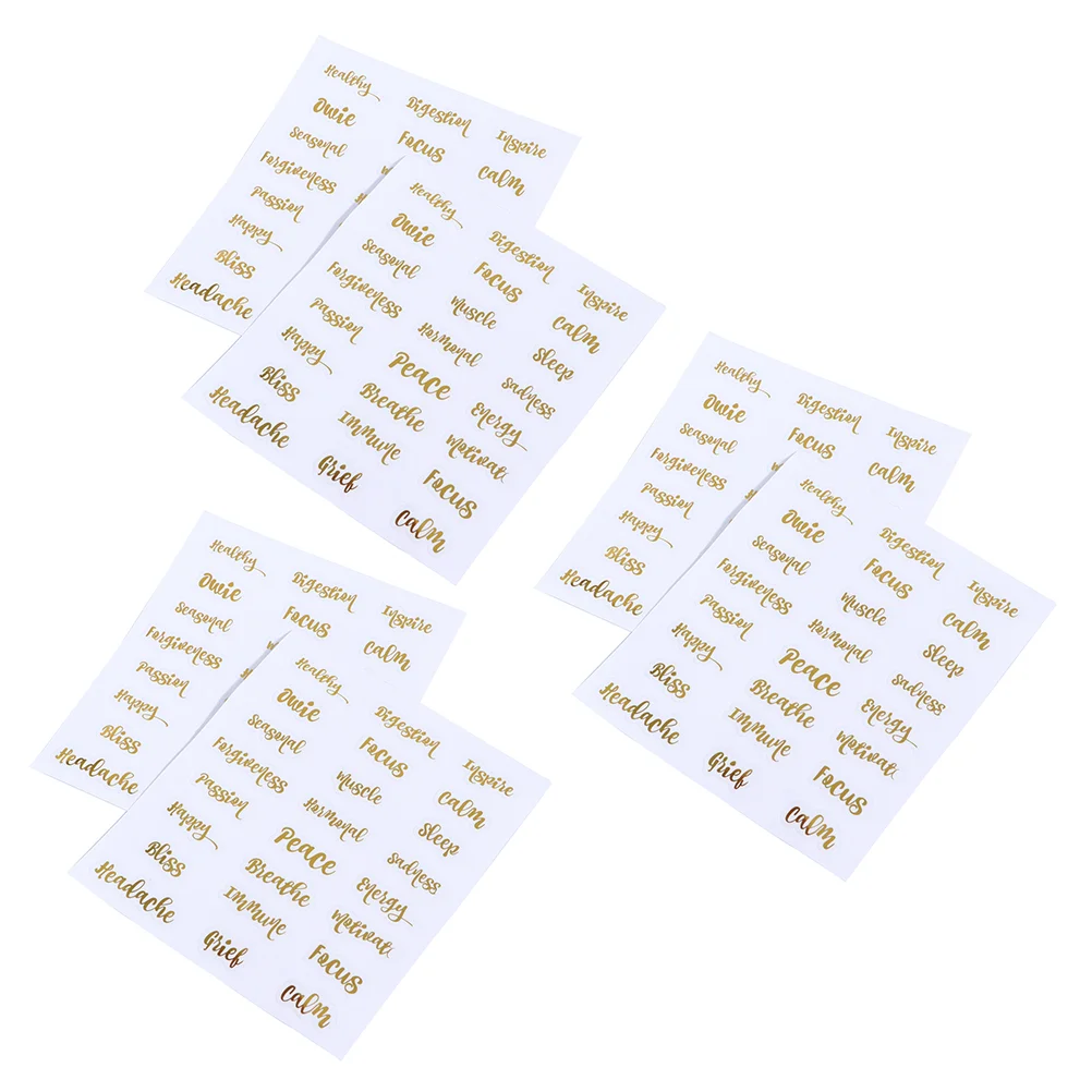 

6sheets Essential Oil Bottle Labels Perfume Bottle Labels Oil Bottle Decals for Perfume Bottles