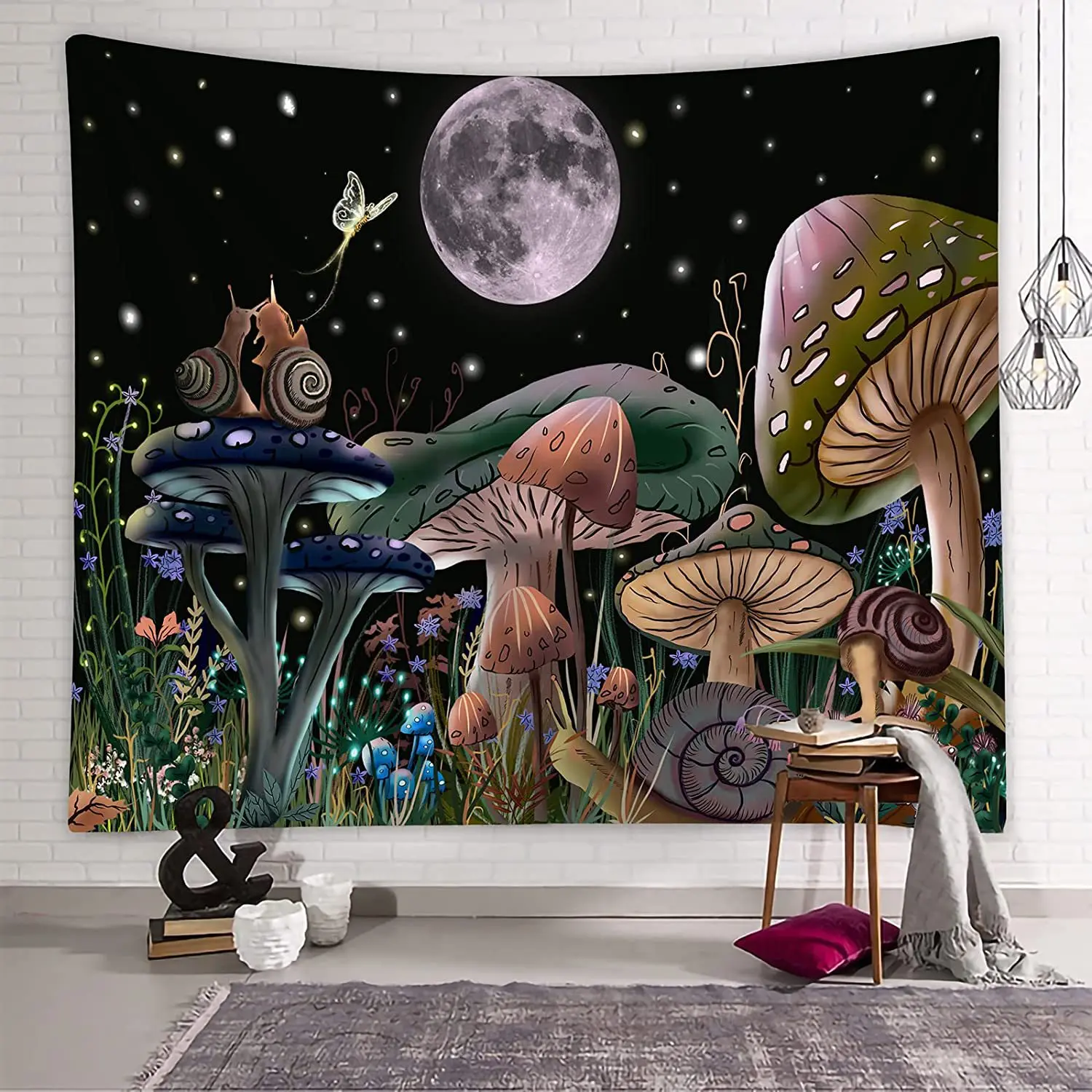 Психоделический гобелен искусственный стиль разноцветный хиппи глаз Настенный