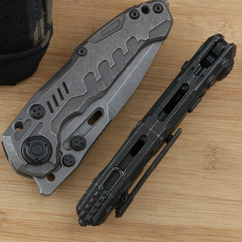Тяжелый складной нож Green thorn DISTRICT 9 титановая ручка TC4 лезвие M390 для кемпинга охоты