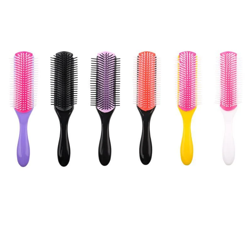 

9-Rows Detangling Hair Brush Denman Detangler Hairbrush Scalp Massager Straight Curly Wet Hair Comb for Women Men Home Salon