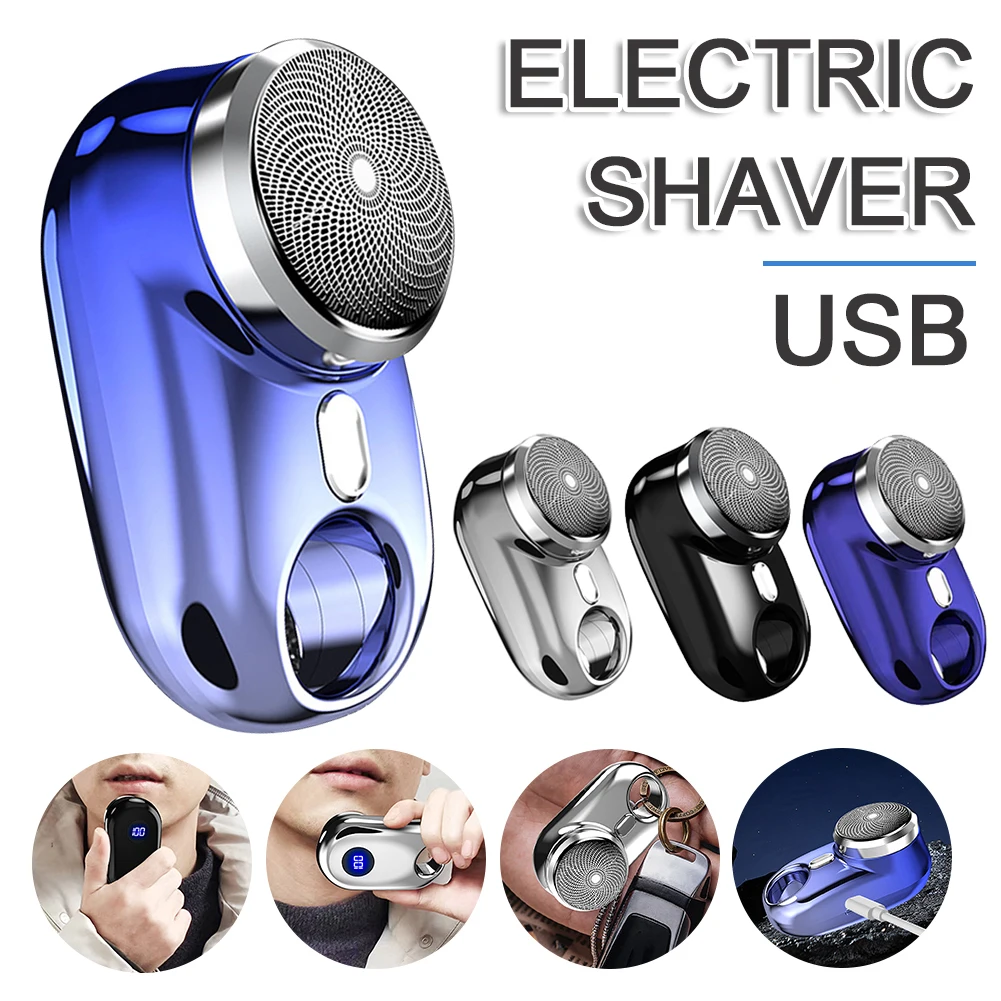 

Мини электробритва для бороды, триммер, бритва, портативная мини-бритва с низким уровнем шума, дисплей мощности, USB перезаряжаемая Бритва для мужчин, бритва