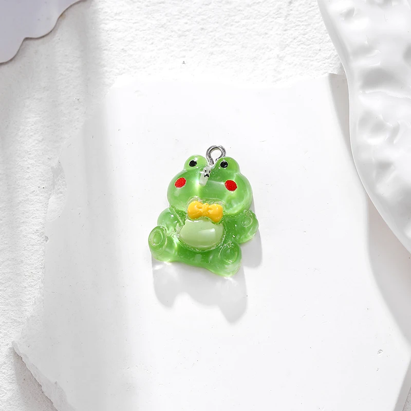 12 шт. кавайные мультяшные животные смоляные подвески лягушка цыпленок медведь