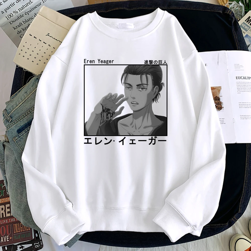 

Attack On Titan Eren Yeager Sweatshirts Women Men Casual Pullover Hip Hop Funny Streetwear Fashion Spring Men's Clothes Hoodie
