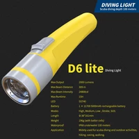 ip68 underwater100meter 2000lumen diving light magnetic charging system scuba diving action camera flashlight