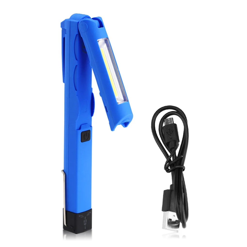 

Светодиодный рабочий фонарик с COB матрицей, регулируемый портативный фонарь с крючком и зарядкой от USB, 4 режима, аварийное освещение, инстру...