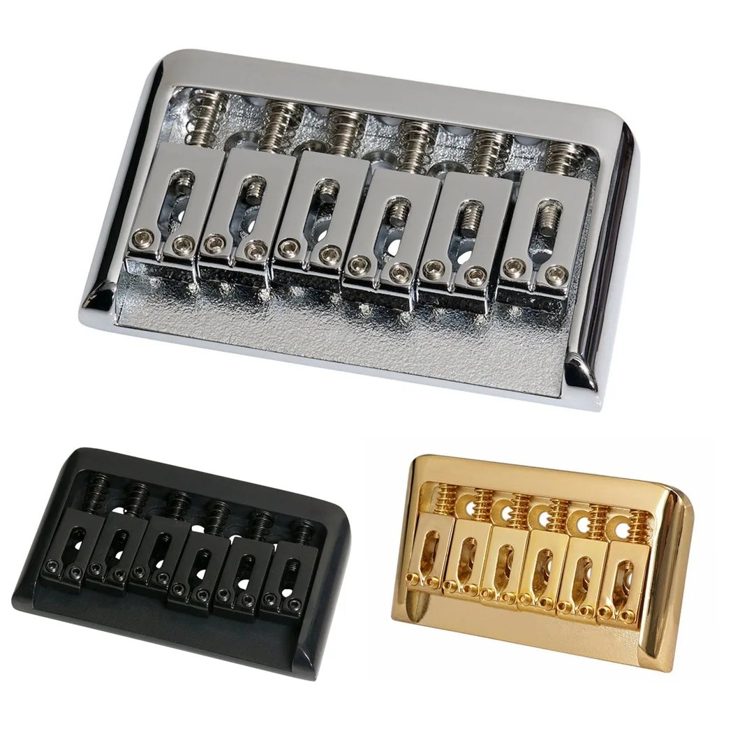 Фото Седло для гитары Hardtail Bridge Fixed Hardtail 6-струнный электрический e для Stratocaster Telecaster ST TL, запасные части для гитары №1