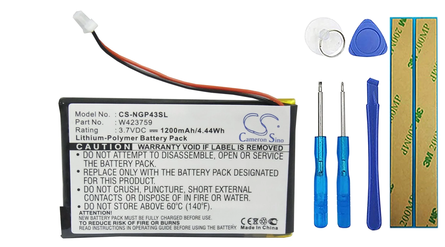 

Аккумулятор Cameron Sino на 1200 мА для NavGear StreetMate GP-43 W423759