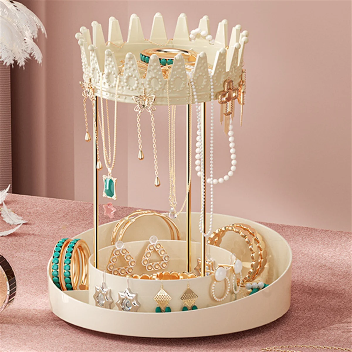 Вращающаяся на 360 ° Витрина-органайзер для ювелирных изделий подвесной