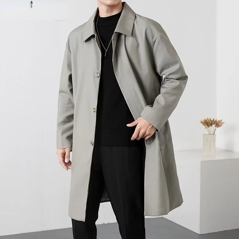 

Fashion New Business Jacket Men Long Windbreaker Jackets Overcoat Male Casual Winter Trench Outwear Coat High-quality Jacke H58