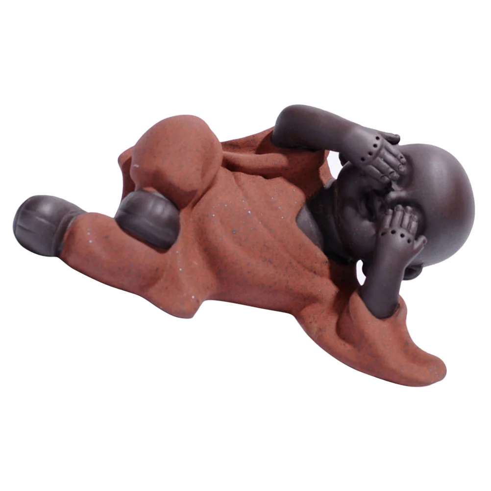 

Monk Statue Tea Pet Decor Figurines Chinese Figurine Baby Statues Little Zen Ornament Smallevillaughing Car Garden Mini Monks