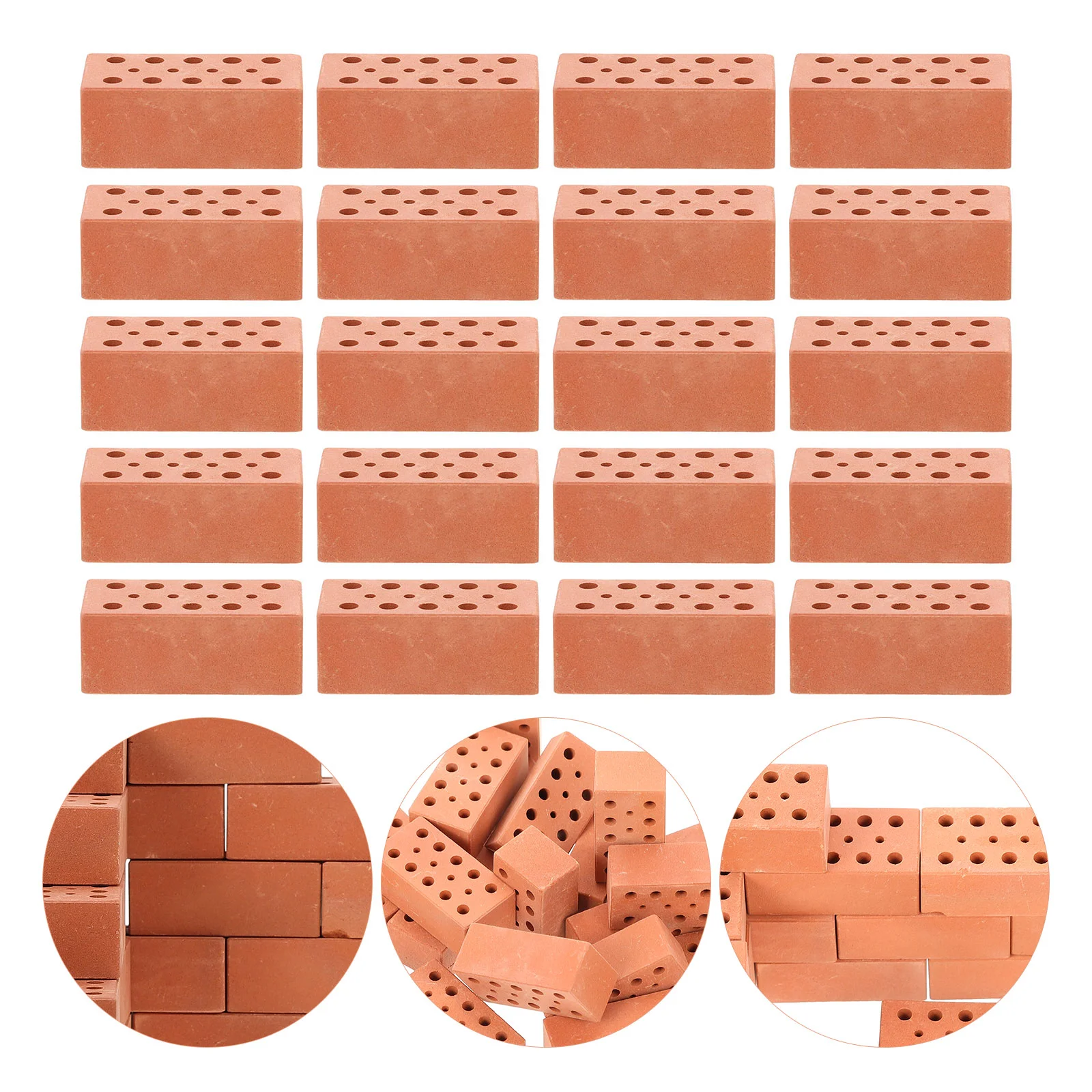 

20 Pcs Simulated Brick Miniature Decor Models Kids DIY Desk Sand Table Layout Decors Clay Child Building Blocks