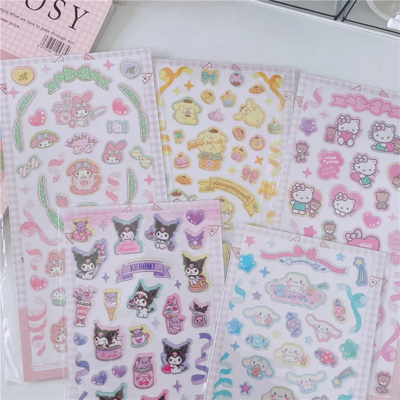 

Cartoon Decorative Sanrio Cute My Melody Cinnamoroll Kuromi Laser DIY Waterproof Sticker