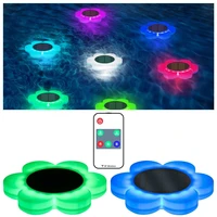 solar floating pool lights waterproof swimming led lamp with color changing flower shape pool lights for outdoor indoor decor