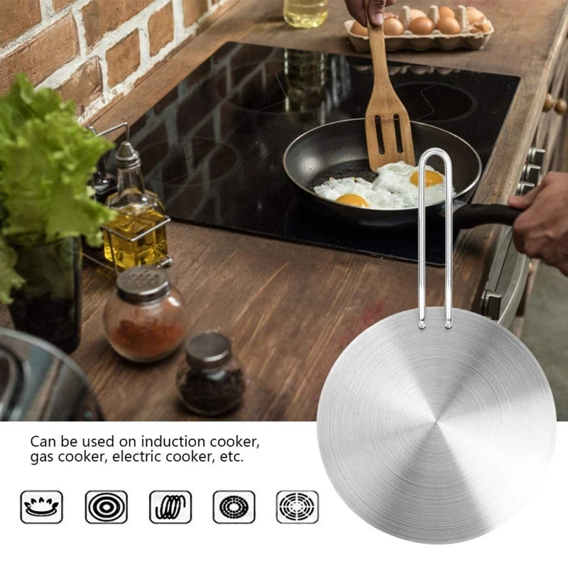 

95AA 20/22/24cm Durable Induction Cooktop Adapter Plate for Electric Stove for Home Stainless Steel Heat Induction Diffuser