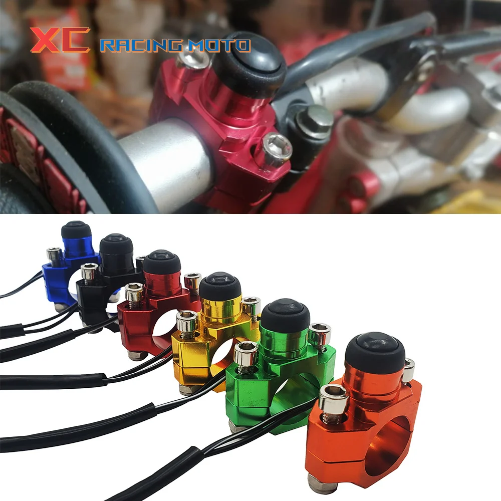 Motorcycle CNC 7 Colors Switch Rotating Bar Clamp Start Stop Kill Switch For KTM Yamaha Honda ATV Electric Bicycle Universal