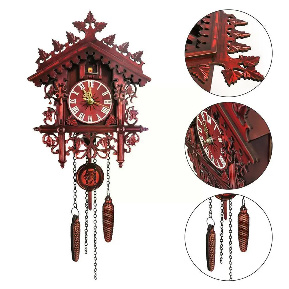 

Wall Cuckoo Clocks Modern Black Forest Wooden Living House Home Black Decor Hand-carved Clock Room Cuckoo Clock Forest Cuck T6f3