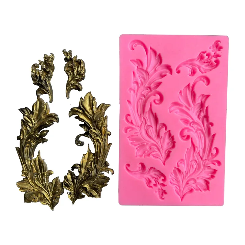 

European Vintage Relief Silicone Mould Baroque Fondant Cake Lace Mold Chocolate Clay Candy Gumpaste Mould Border Decorating Tool