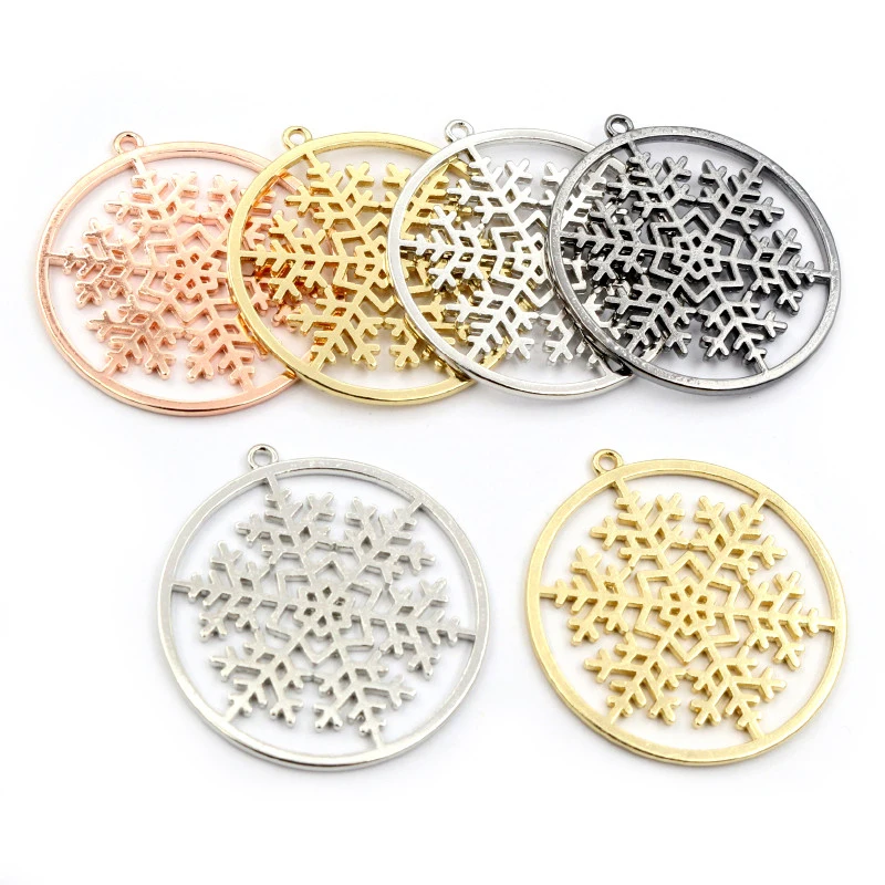 5 шт./лот 35x38 мм Подвески Снежная Снежинка Подвески из цинкового сплава родий DIY ювелирные аксессуары для ожерелья Серьги фурнитура
