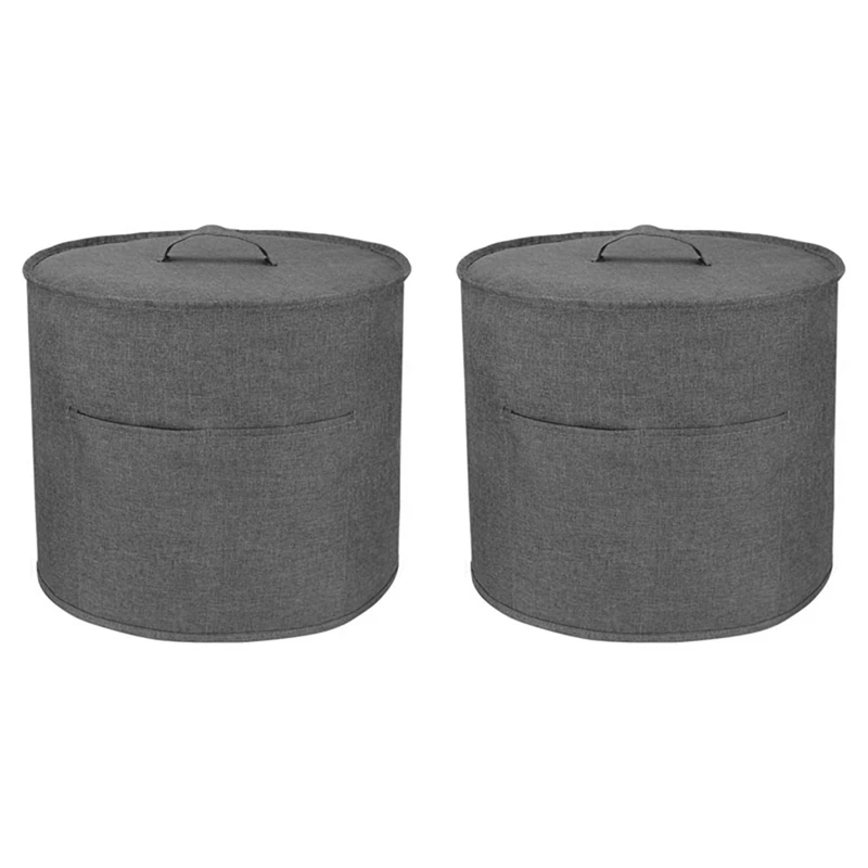 

2x пылезащитный чехол для скороварки 8 Кварт (примерно 2,5 литров), тканевый чехол с карманами для скороварки, серый