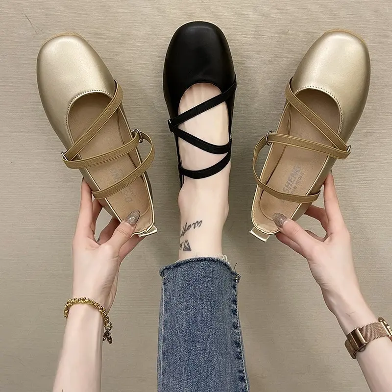 

Moccasin Shoes Female Footwear Square Toe Autumn Shallow Mouth Casual Sneaker Moccasins Dress New Fall Summer Flat Lace-Up Leisu