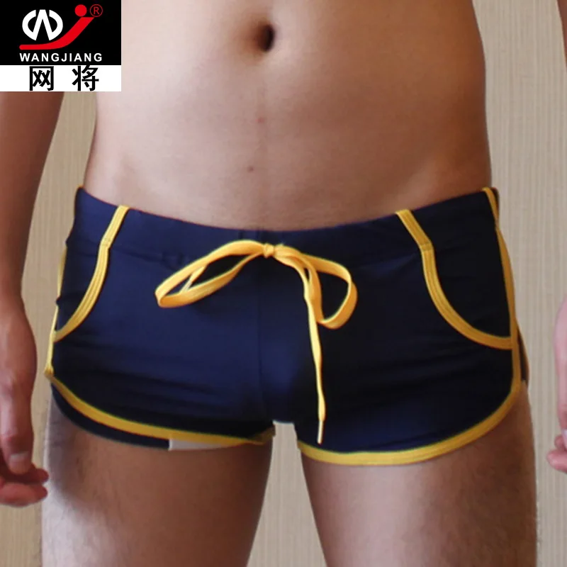 

WJ модное цветное Мужское нижнее белье с низкой талией сексуальные мужские плавательные штаны мягкие, легкие дышащие боксеры