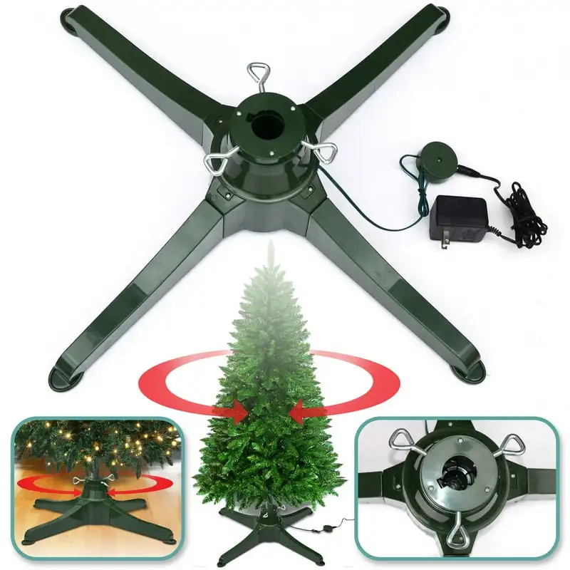 

Portalbe Plastic Rotating Artificial Christmas Tree Base, Green Color (Christmas Tree not Included) новый год Inflables