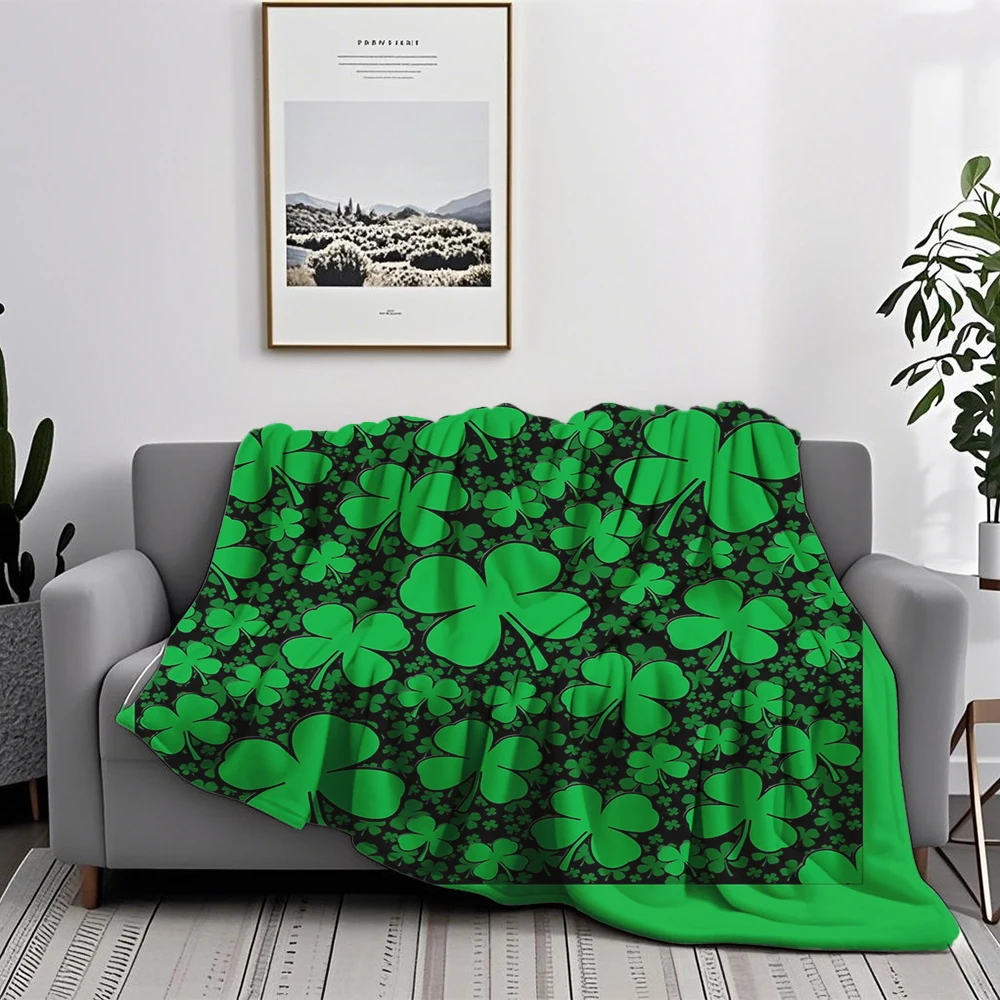 Фото Good A Shamrock Field for St Patricks Day Одеяло manta sofá: фланелевое одеяло, festa del papà regalo и Plaid de luxe №3