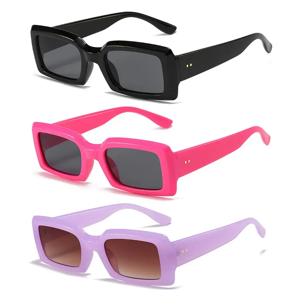 

Women & Men Trendy Jelly Color Square Men's Shades Small Rectangle Sunglasses Eyewear Purple Sun Glasses
