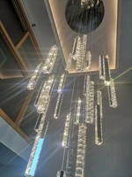 k9 crystal modern silvergold led chandelier nordic luxury loft architecture spiral staircase dining room kitchen chandelier